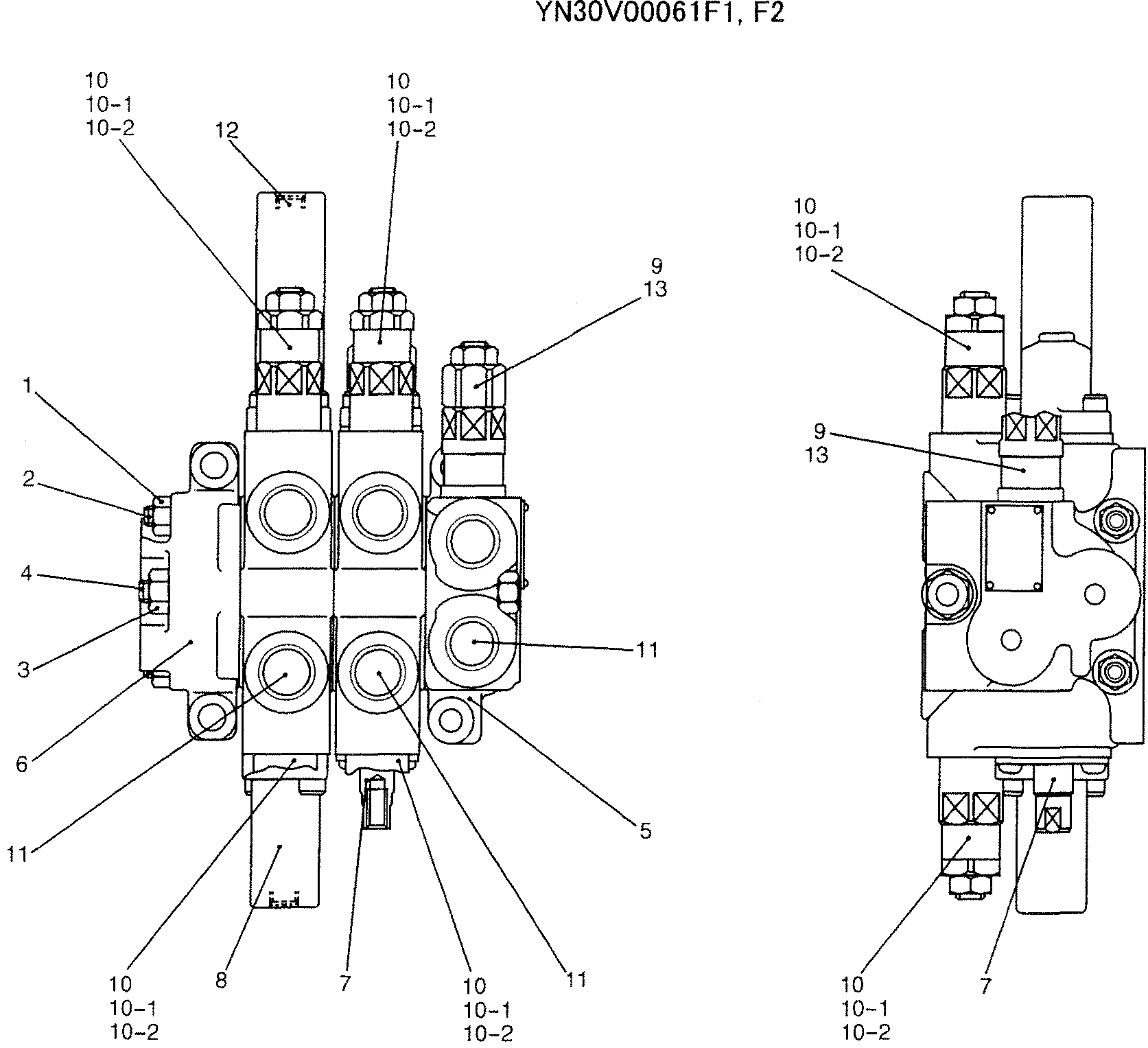 VALVE ASSY, CONTROL, P/N YN30V00061F1 — kobelco parts diagram
