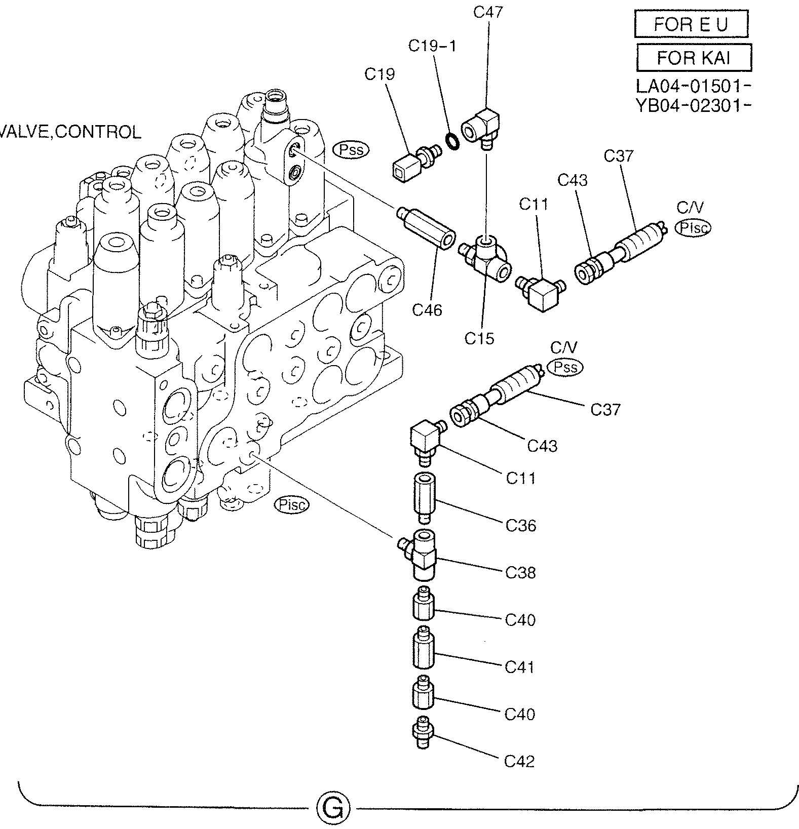 CONTROL LINES, REMOTE, P/N YB68H00001F1 — kobelco parts diagram