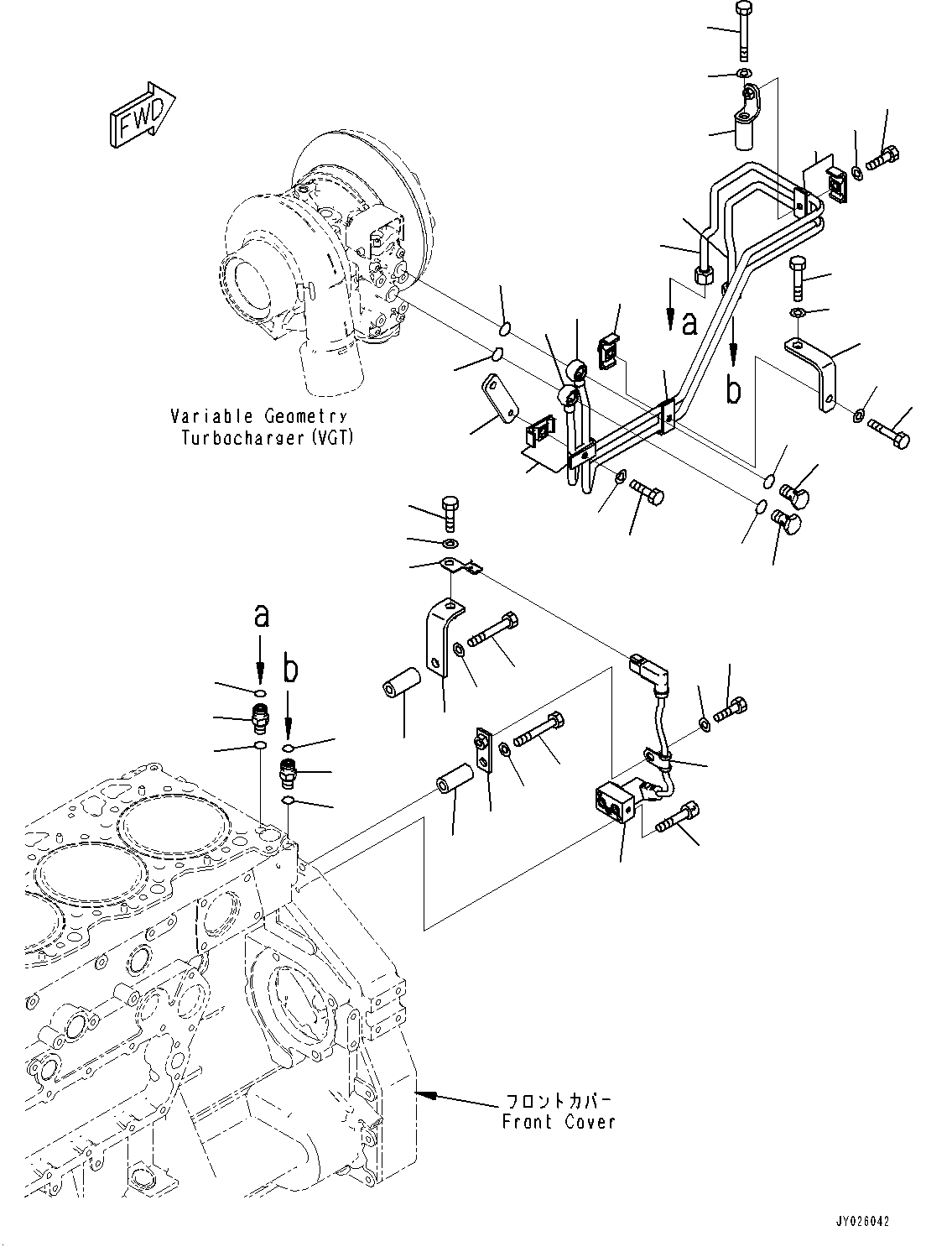 Variable Geometry Turbocharger (VGT), EPC Piping(#860103-) — komatsu parts diagram