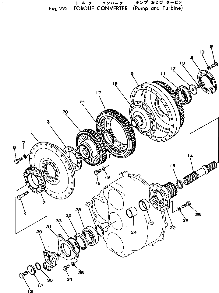 TORQUE CONVERTER (PUMP AND TURBINE)(#10001-) — komatsu parts diagram