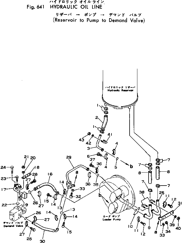 HYDRAULIC OIL LINE (RESERVOIR TO PUMP TO DEMAND VALVE)(#10001-) — komatsu parts diagram