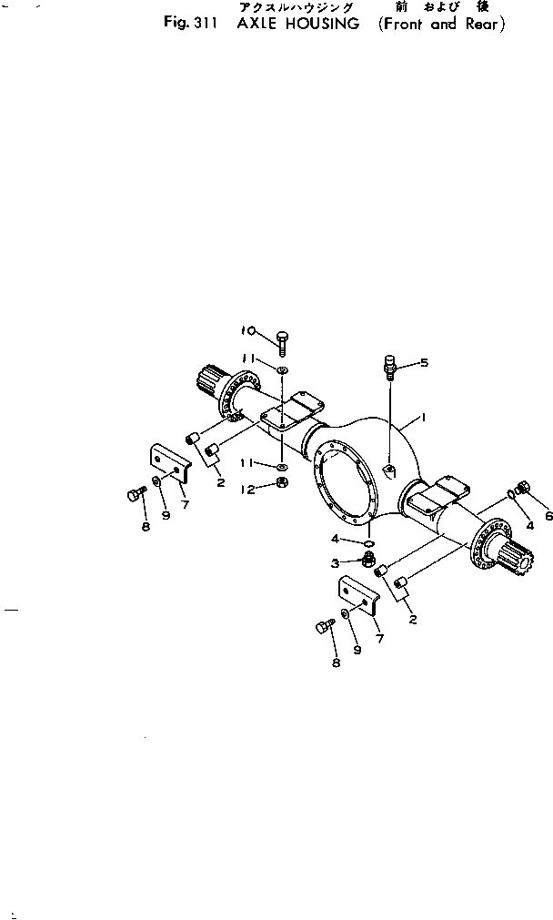 AXLE HOUSING (FRONT AND REAR)(#10001-) — komatsu parts diagram