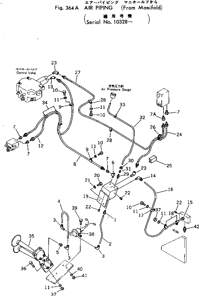 AIR PIPING (FROM MANIFOLD)(#10328-) — komatsu parts diagram