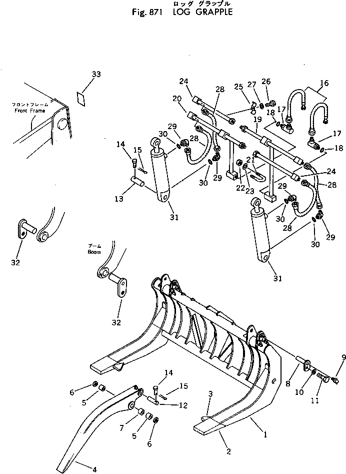 LOG GRAPPLE(#10001-) — komatsu parts diagram