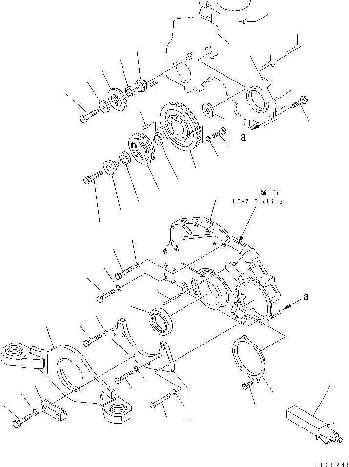 FRONT COVER AND FRONT SUPPORT(#34862-) — komatsu parts diagram