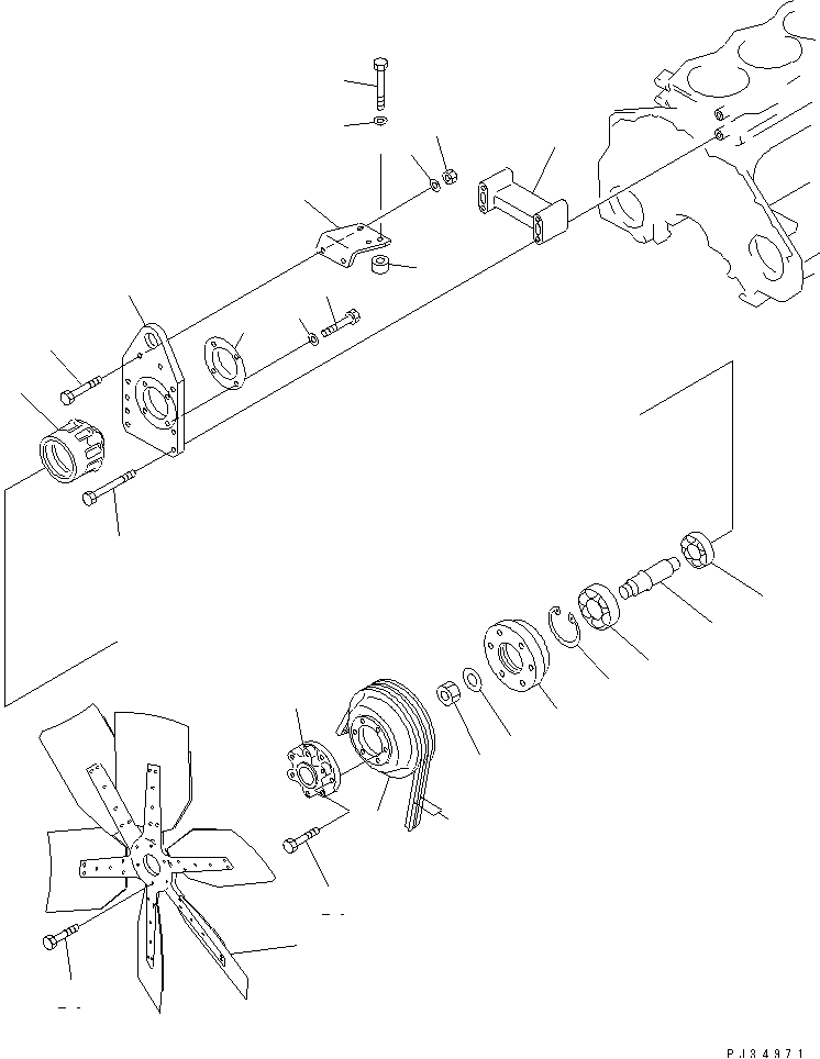 COOLING FAN AND MOUNTING — komatsu parts diagram