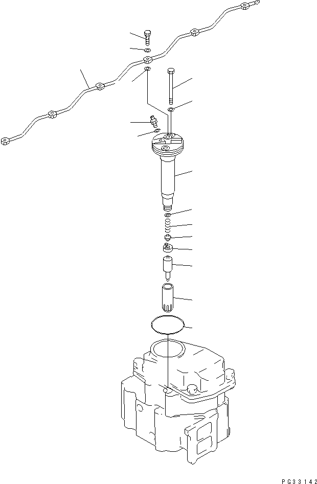 FUEL NOZZLE AND SPILL PIPE — komatsu parts diagram