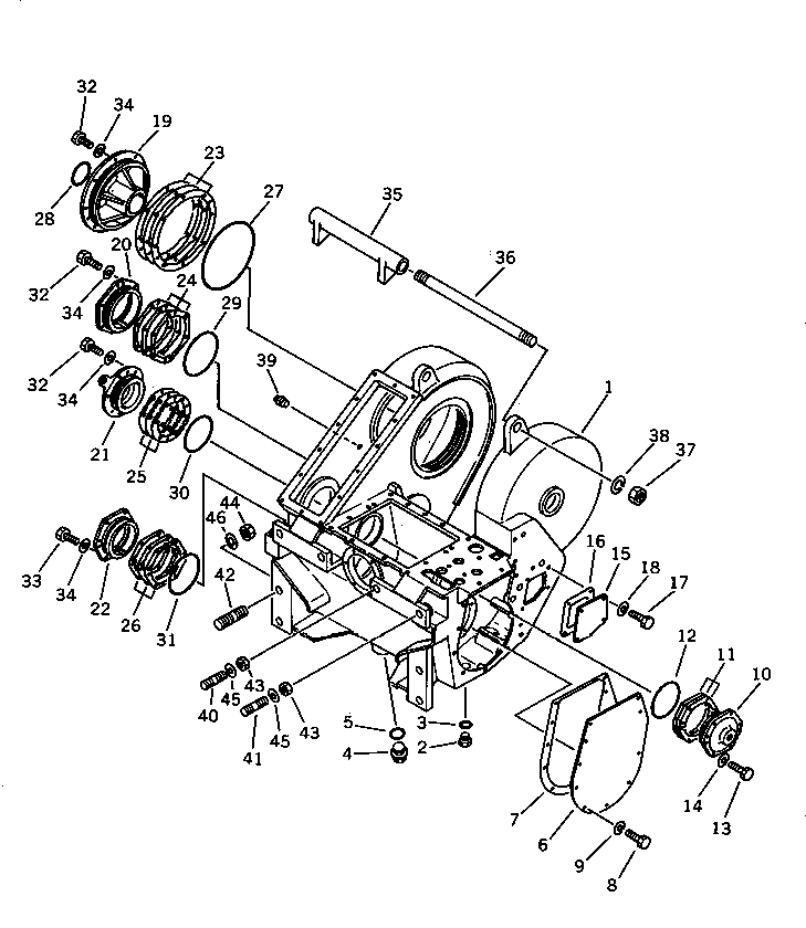 CASE (1/2) (FOR TOWING WINCH) — komatsu parts diagram