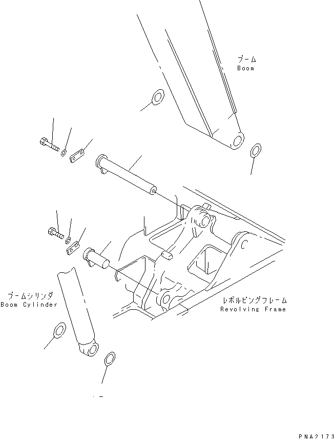 BOOM FOOT PIN (MONO BOOM) — komatsu parts diagram