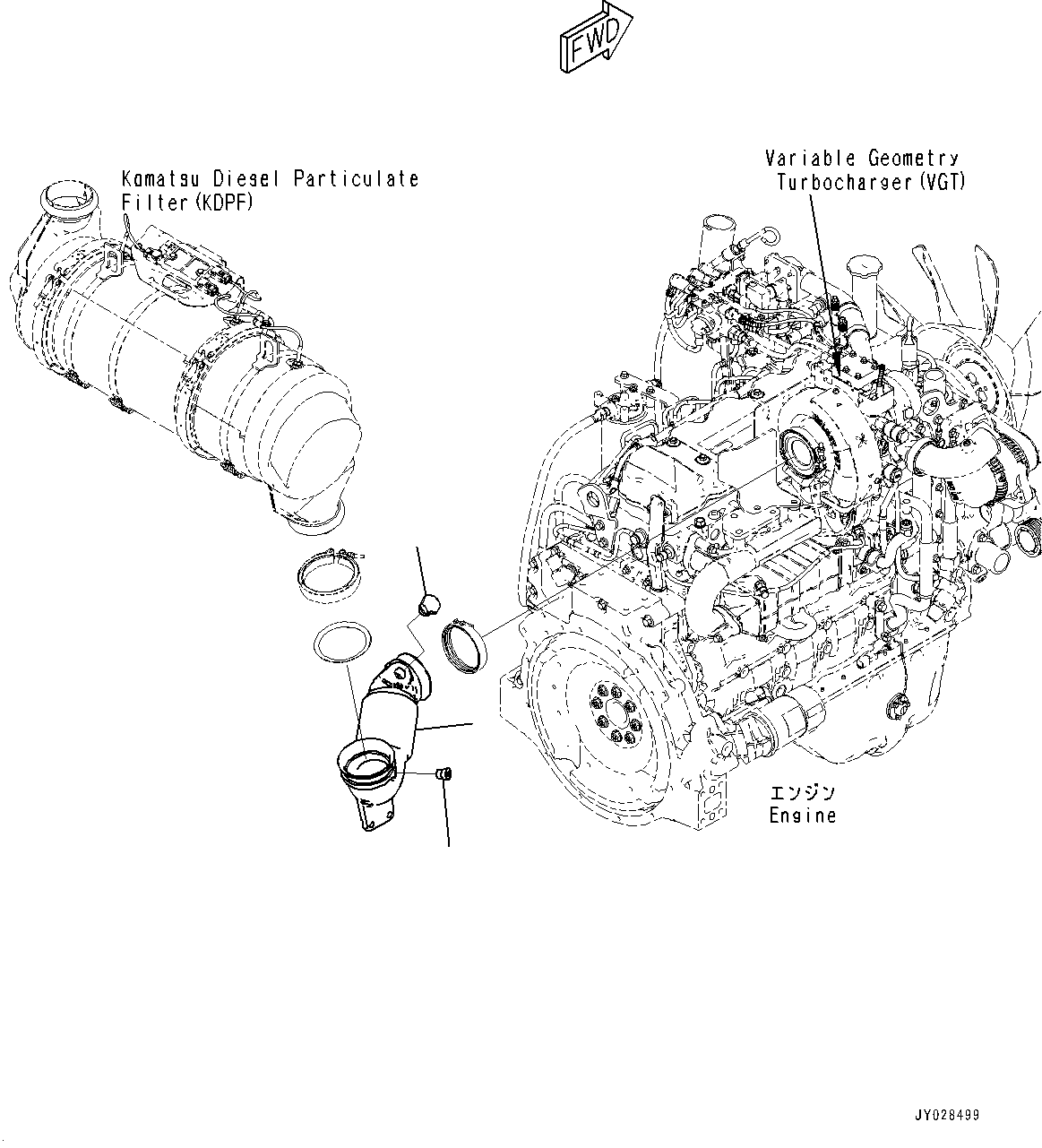 Exhaust Pipe, (#26600164-) — komatsu parts diagram