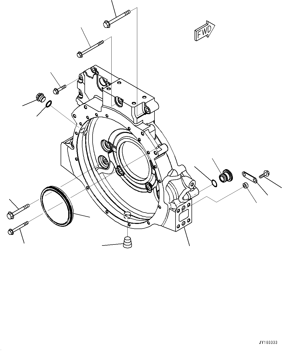 Flywheel Housing, (#26600164-) — komatsu parts diagram