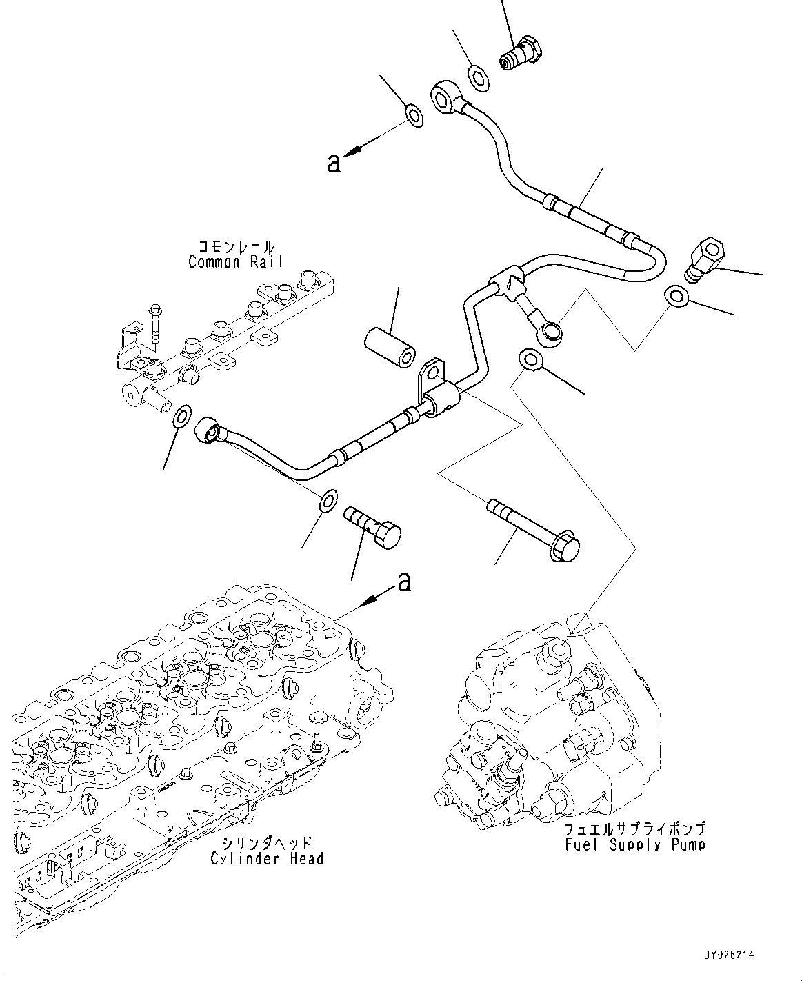 Fuel Drain Piping, (#26600164-) — komatsu parts diagram