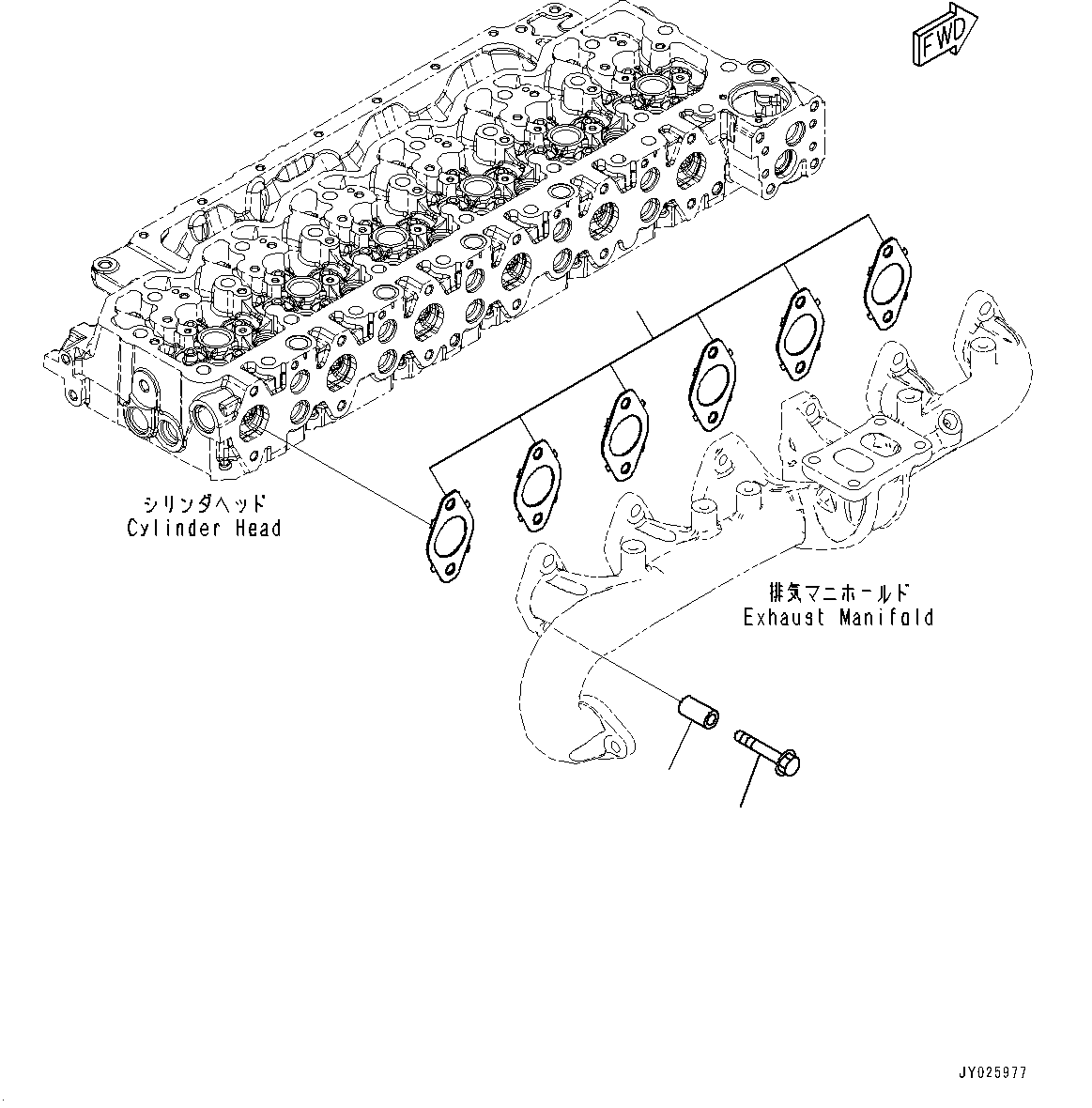 Exhaust Manifold Mounting, (#26600164-) — komatsu parts diagram