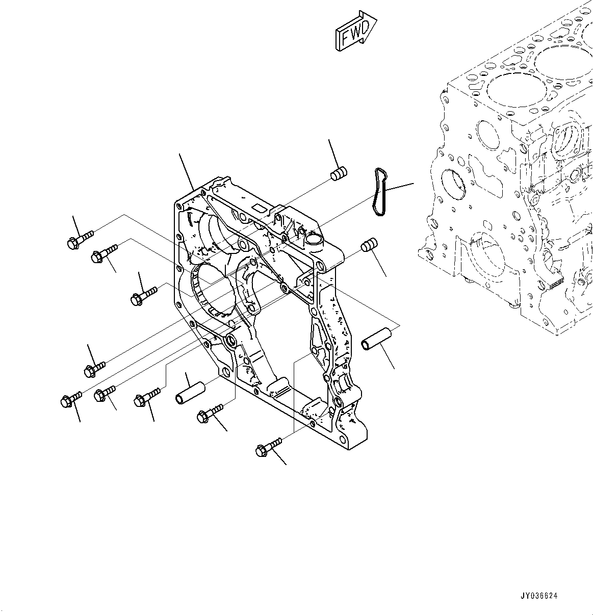 Rear Gear Housing, (#26600164-) — komatsu parts diagram