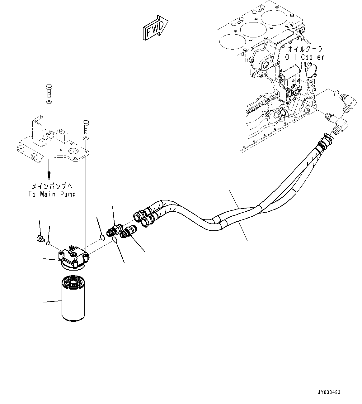 Engine Oil Filter and Piping, (#26600164-26600715) — komatsu parts diagram