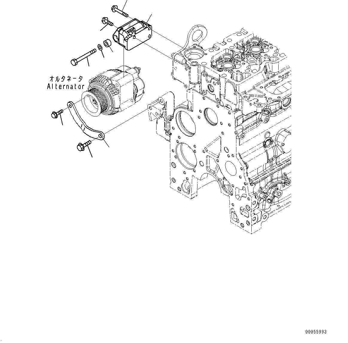 Alternator Mounting, (35 Amp. 60 Amp.)(#26600164-) — komatsu parts diagram