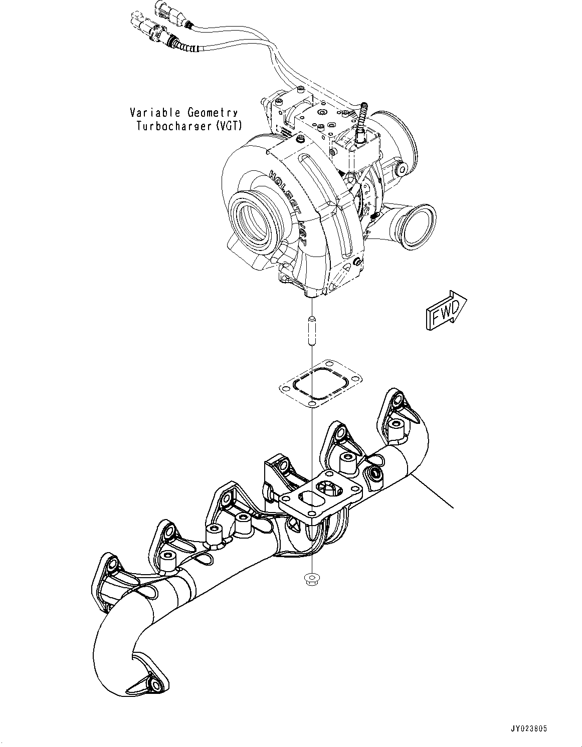 Exhaust Manifold, (#26600164-) — komatsu parts diagram