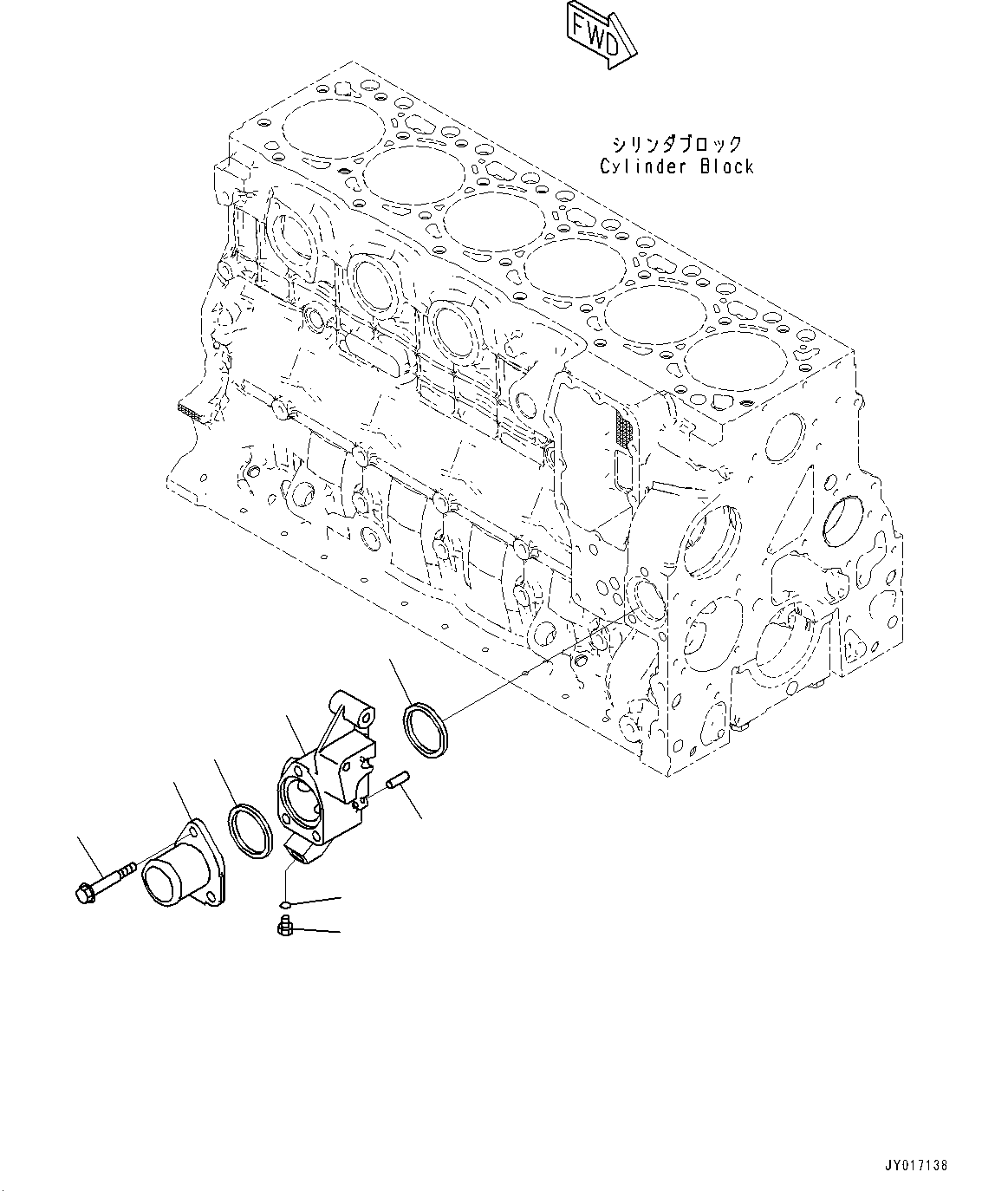 Water Inlet Connector, (#26600164-) — komatsu parts diagram