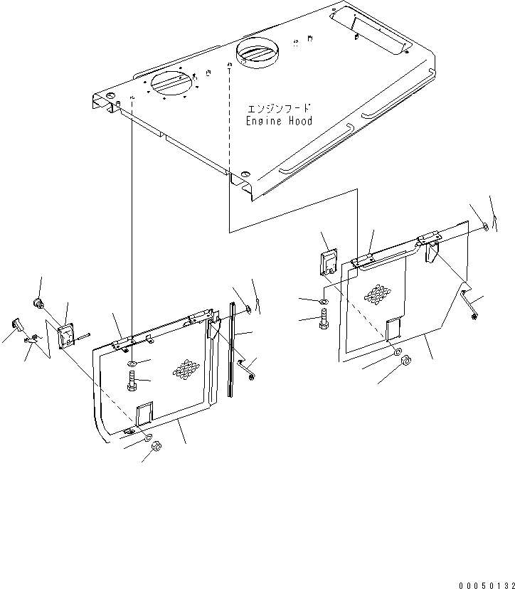 ENGINE HOOD AND SIDE COVER (SIDE COVER TOP) (R.H.) (PERFORATED) — komatsu parts diagram