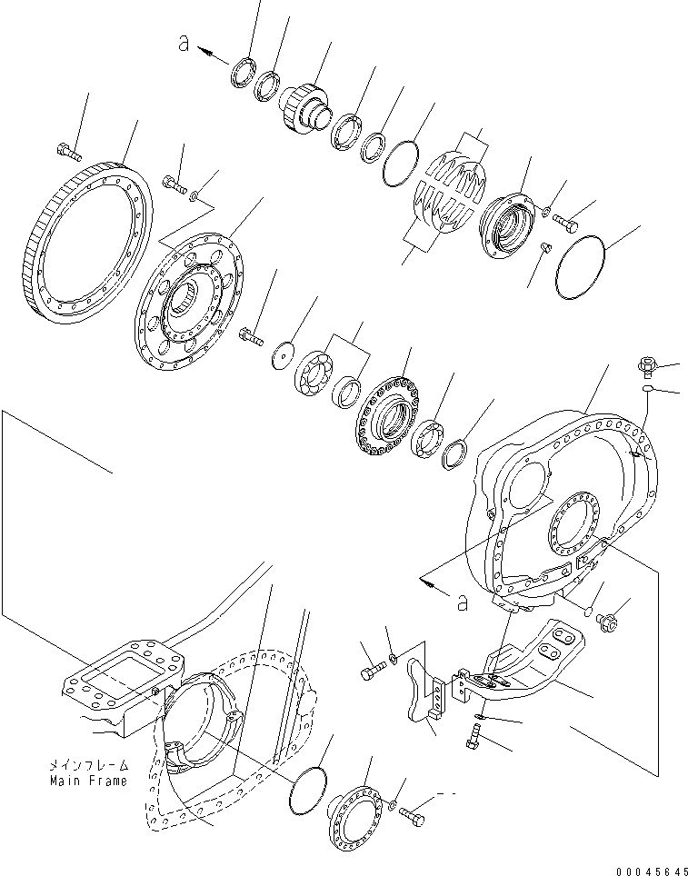 FINAL DRIVE (FINAL GEAR CASE) (R.H.) — komatsu parts diagram