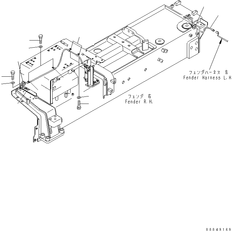 FENDER (HARNESS) (R.H.) (VHMS SPEC.) — komatsu parts diagram