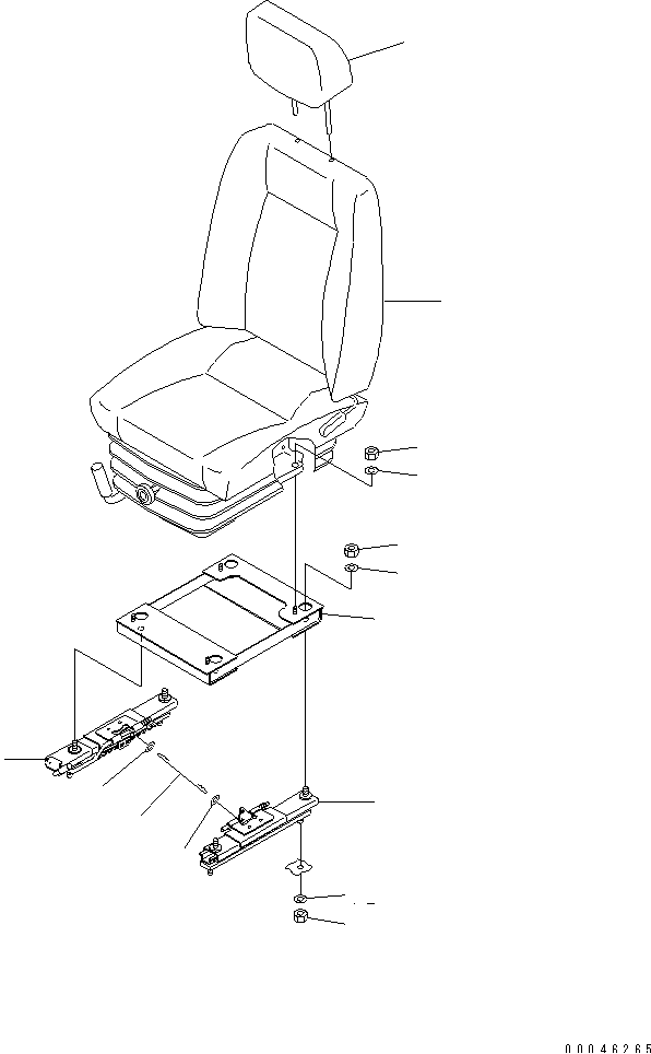 OPERATOR'S SEAT (FABRIC HIGH BACK SEAT) (WITH HEAD REST) — komatsu parts diagram