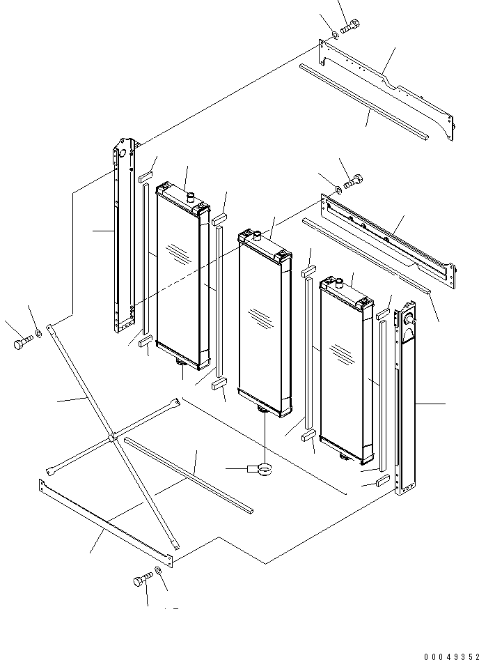 RADIATOR GUARD (COOLING AND CAGE) — komatsu parts diagram