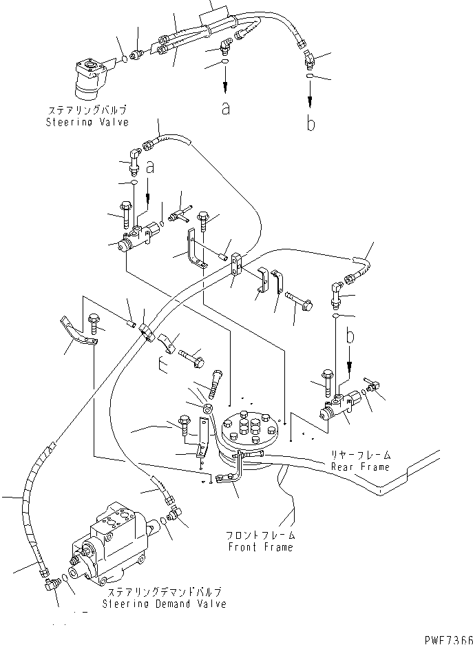 STEERING LINE (STEERING VALVE TO STEERING DEMAND VALVE PIPING) — komatsu parts diagram