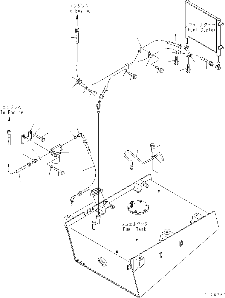 FUEL LINE (FUEL PIPING)(#52001-) — komatsu parts diagram