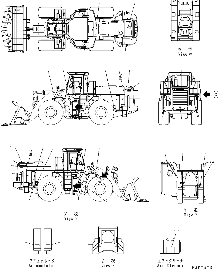 MARKS AND PLATES (ENGLISH)(#50001-50127) — komatsu parts diagram