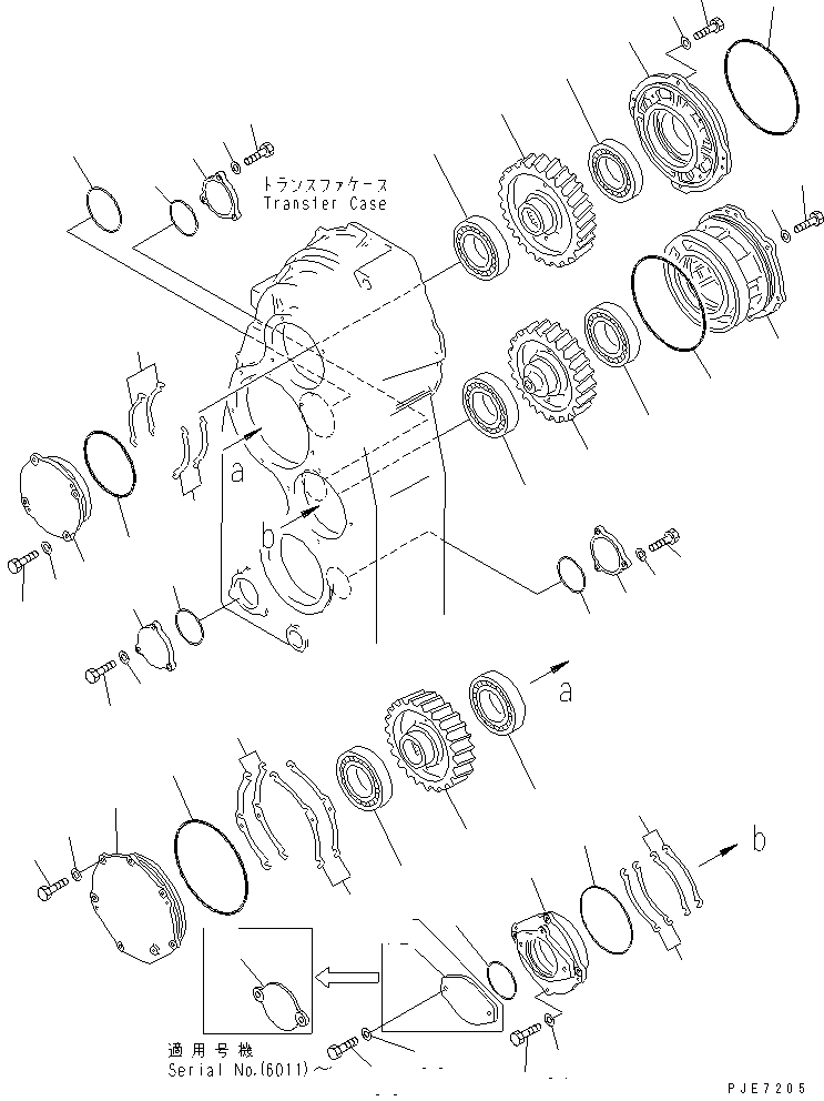 TRANSMISSION (TRANSFER) (2/3) — komatsu parts diagram