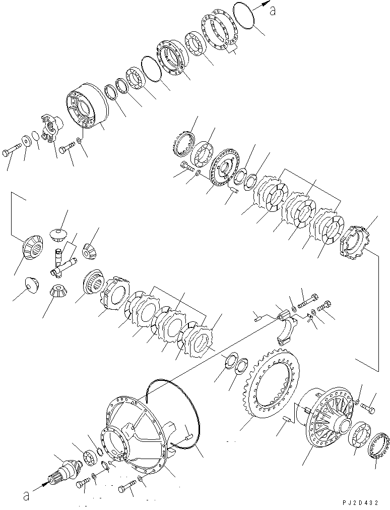 REAR AXLE (DIFFERENTIAL AND MOUNTING PARTS) (LIMITED SLIP DIFFERENTIAL)(#52019-) — komatsu parts diagram