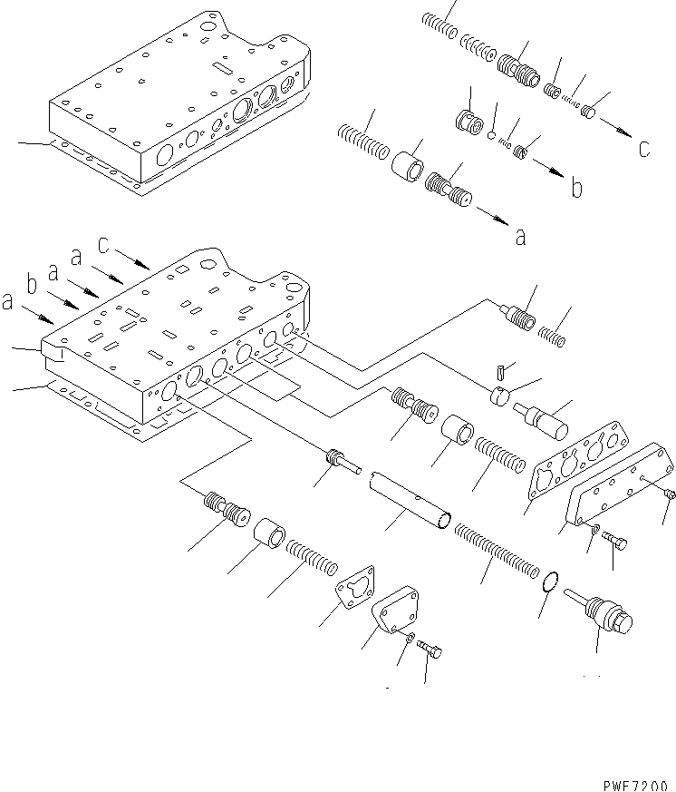 TRANSMISSION CONTROL VALVE (3/4) (BODY (1/2)) — komatsu parts diagram