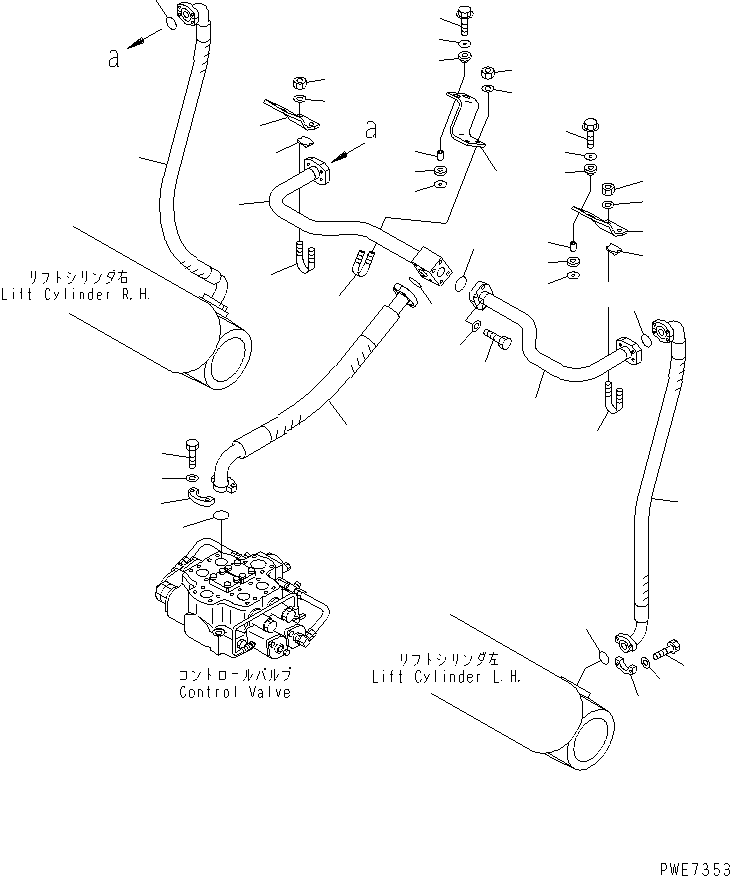 HYDRAULIC LINE (LIFT CYLINDER BOTTOM LINE) — komatsu parts diagram