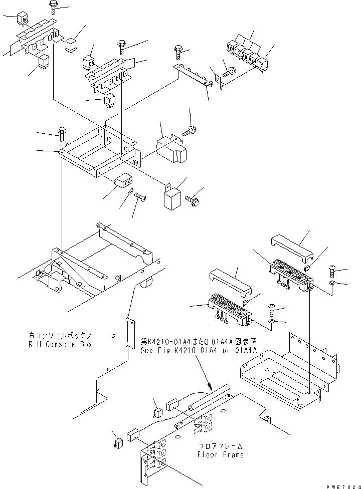 FLOOR HARNESS (RELAY AND FUSE) (WITH JOY STICK STEERING)(#50001-53039) — komatsu parts diagram