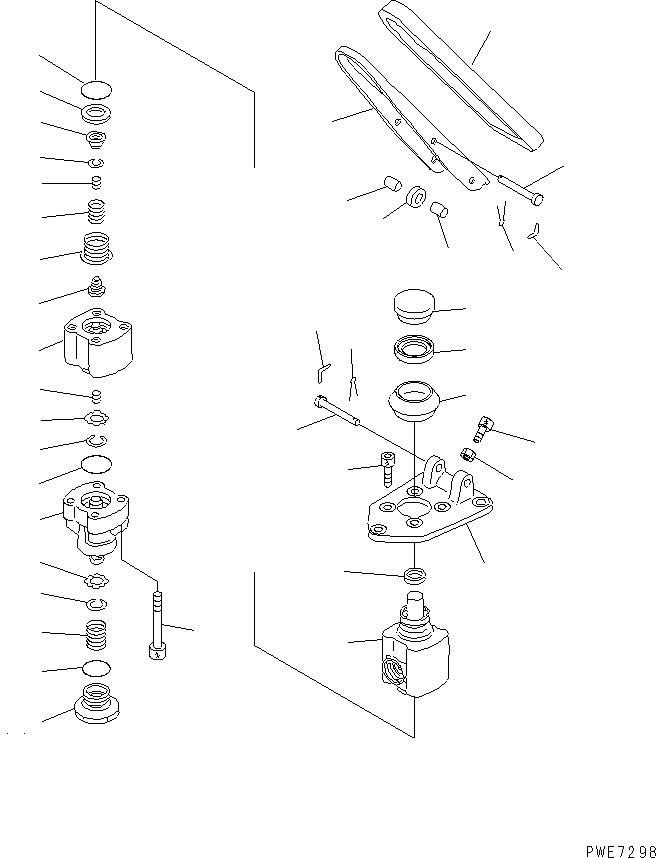 FLOOR SUB (TANDEM BRAKE VALVE INNER PARTS)(#52019-52035) — komatsu parts diagram