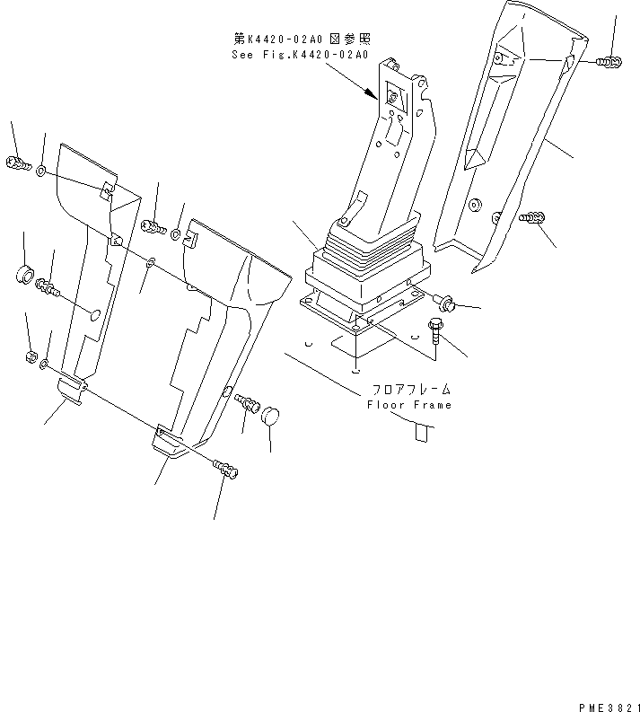 WHEEL COLUMN AND STEERING VALVE (COLUMN COVER)(#50001-52018) — komatsu parts diagram