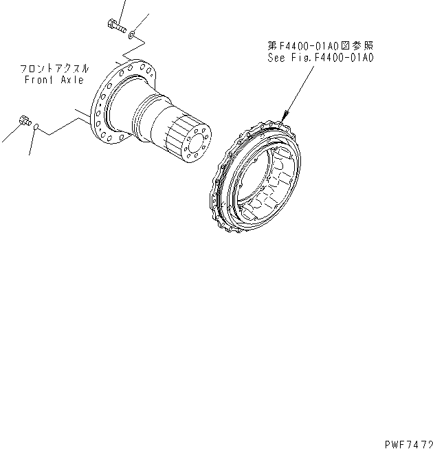 FRONT AXLE (WHEEL BRAKE MOUNTING PARTS) — komatsu parts diagram