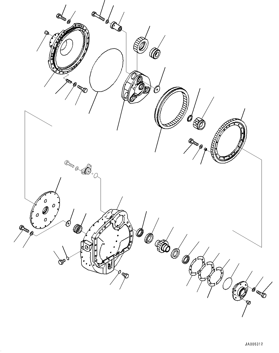 Final Drive, Final Gear Case R.H.(#90001-) — komatsu parts diagram