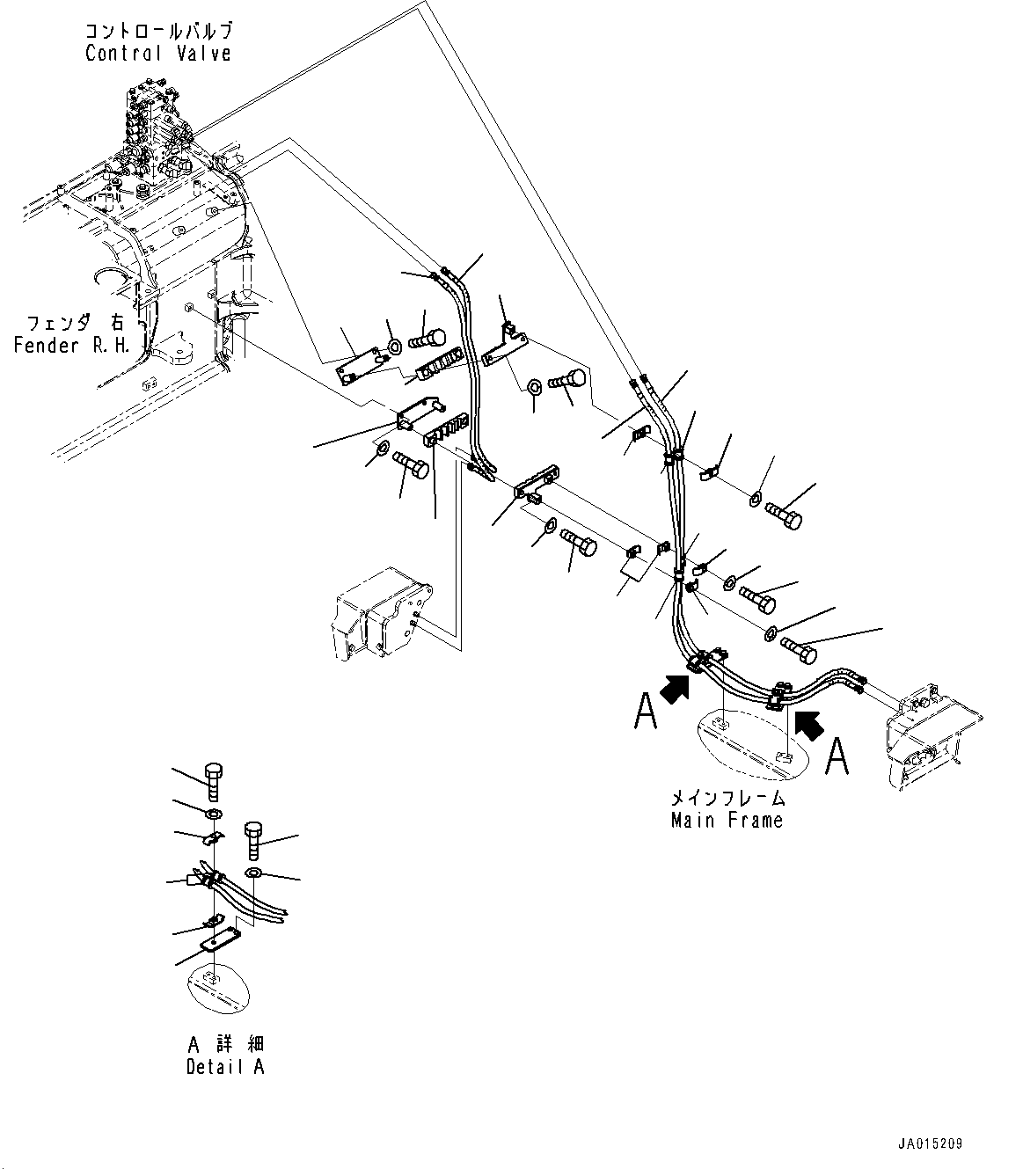 Dozer Blade Tilt Piping, Piping (With SIGMADOZER, Power Tilt Pitch Dozer)(#90001-) — komatsu parts diagram
