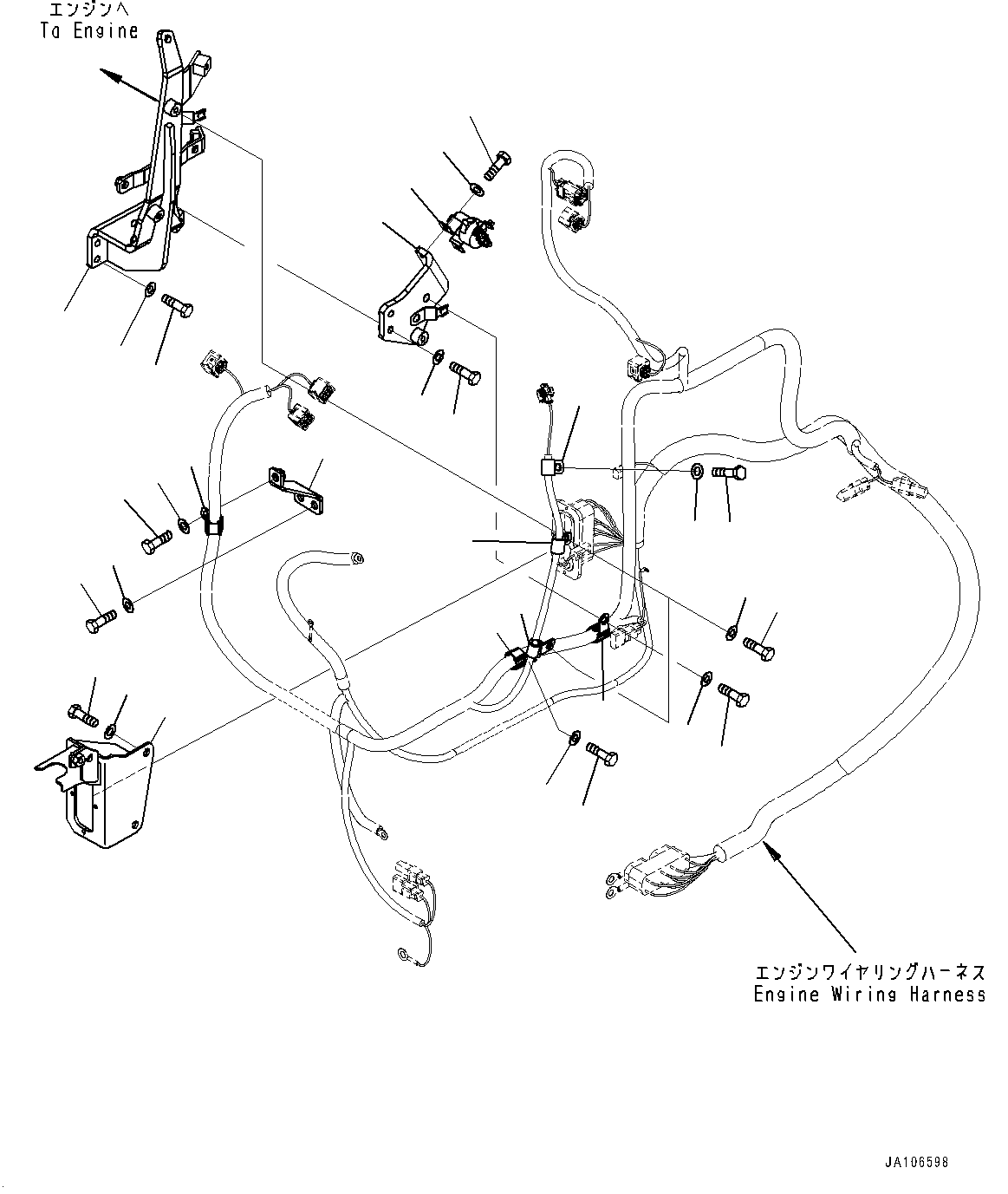 Engine Wiring Harness, Heater Switch(#96001-) — komatsu parts diagram