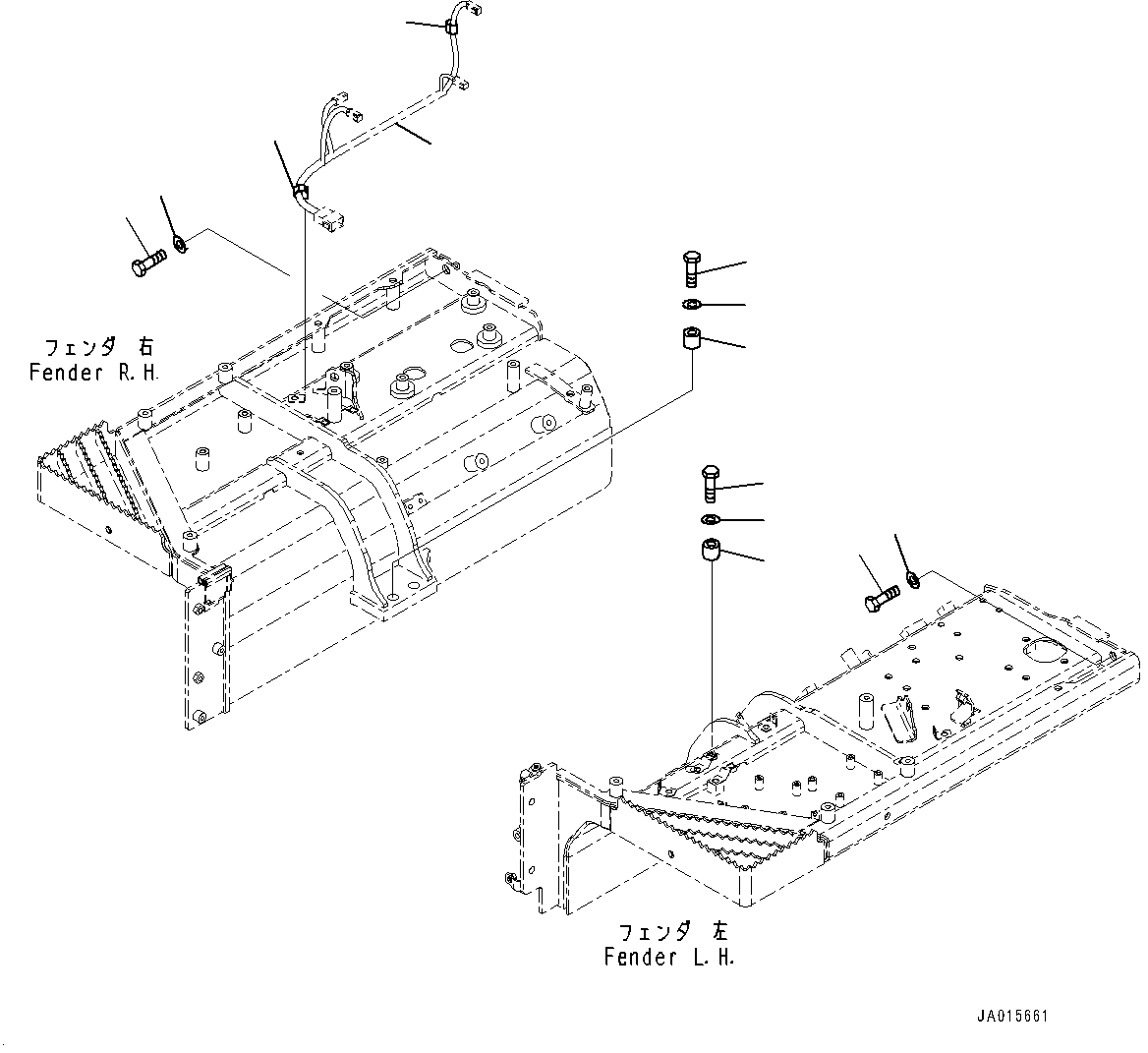 Fender, Mounting(#90997-) — komatsu parts diagram