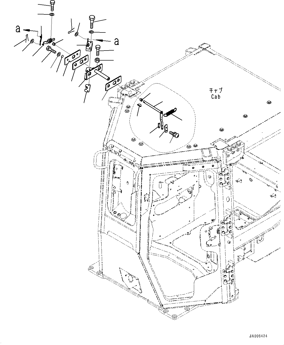 ROPS Cab, Door Open Lock, R.H.(#90997-91309) — komatsu parts diagram