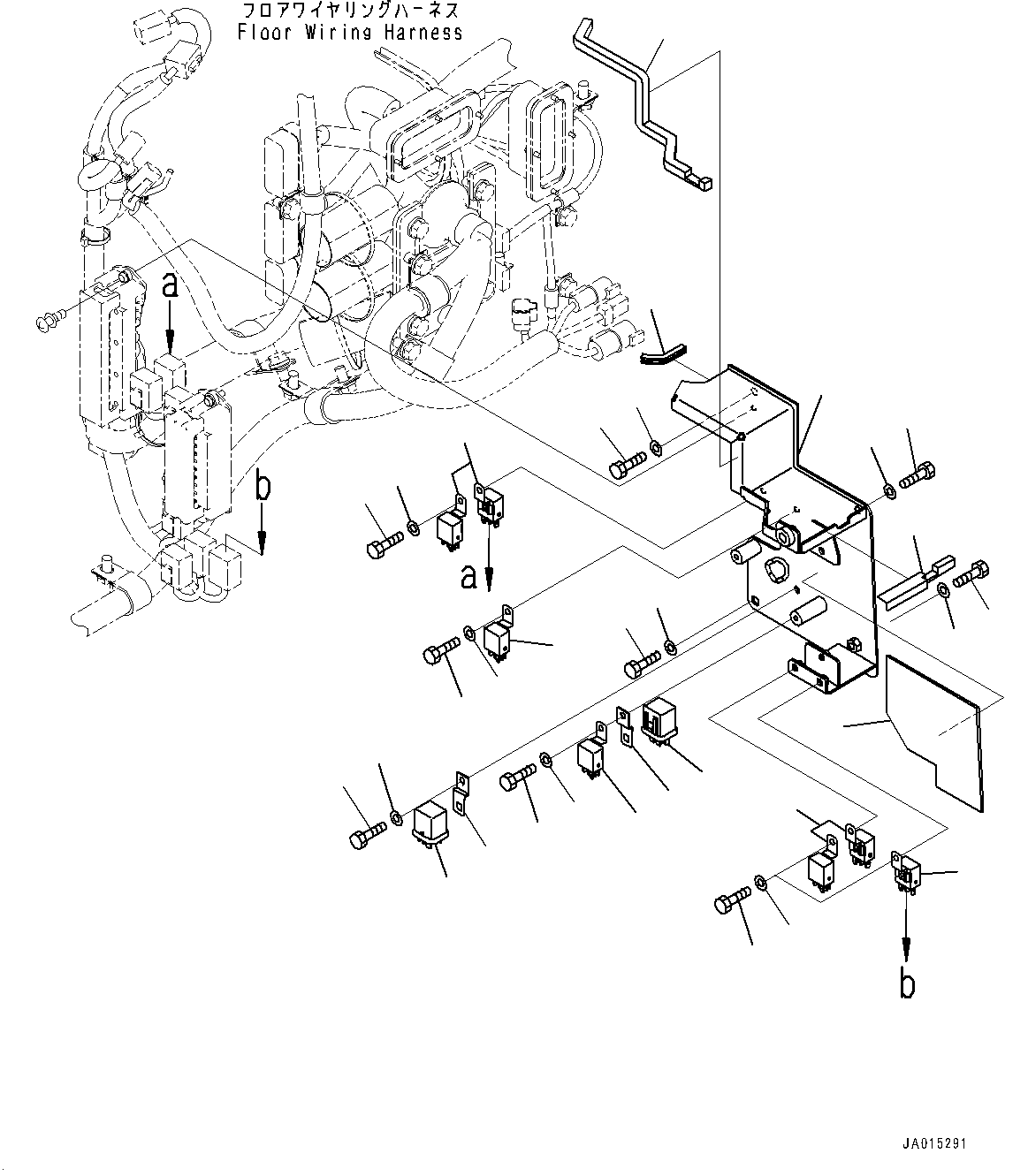 ROPS Cab, Wiring Harness Mounting (2/2)(#91310-) — komatsu parts diagram