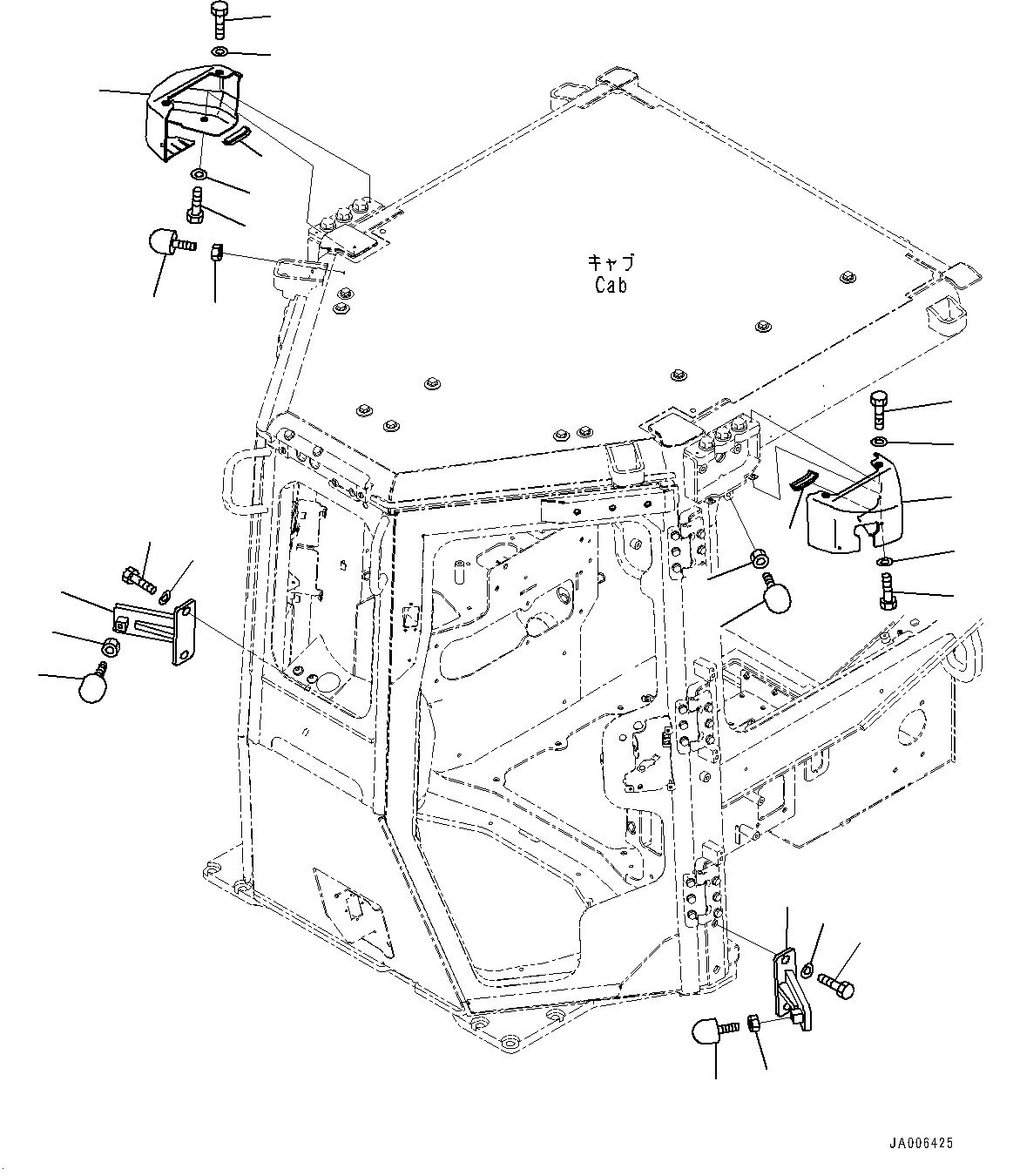 ROPS Cab, Door Open Lock (2/2)(#96001-) — komatsu parts diagram