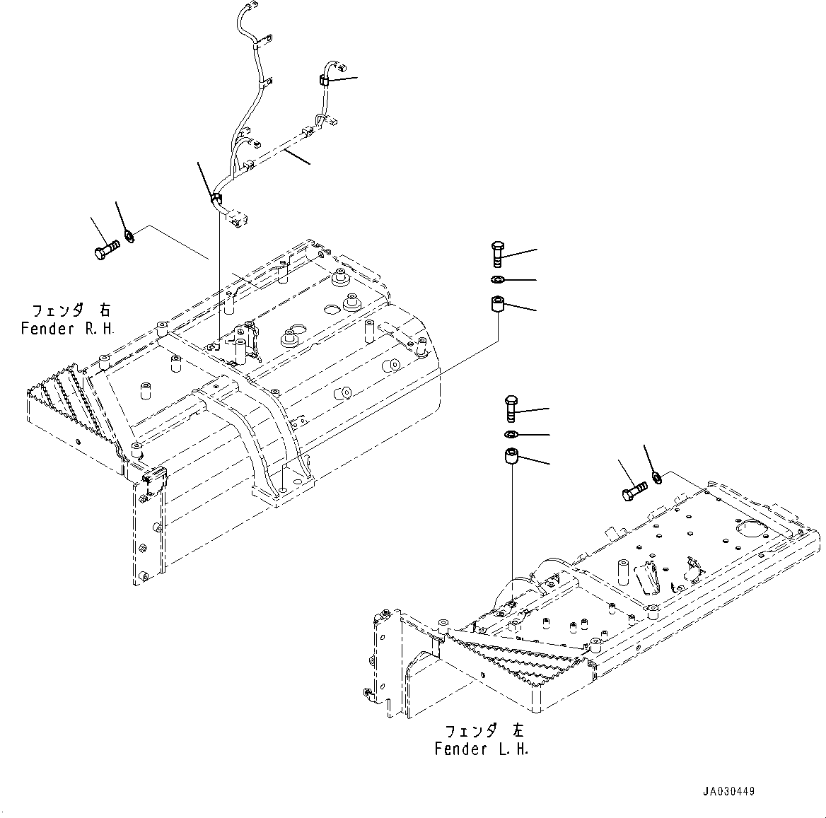 Fender, Mounting (With Power Tilt Pitch Dozer)(#90001-90996) — komatsu parts diagram