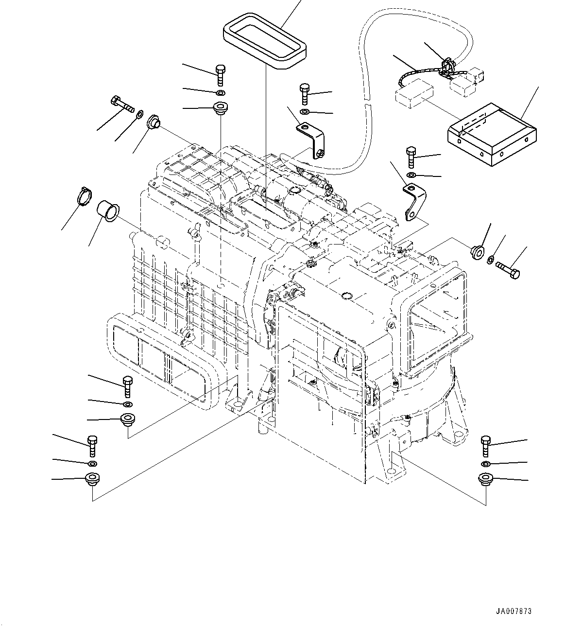 ROPS Cab, Air Conditioner Unit Mounting(#90001-90996) — komatsu parts diagram