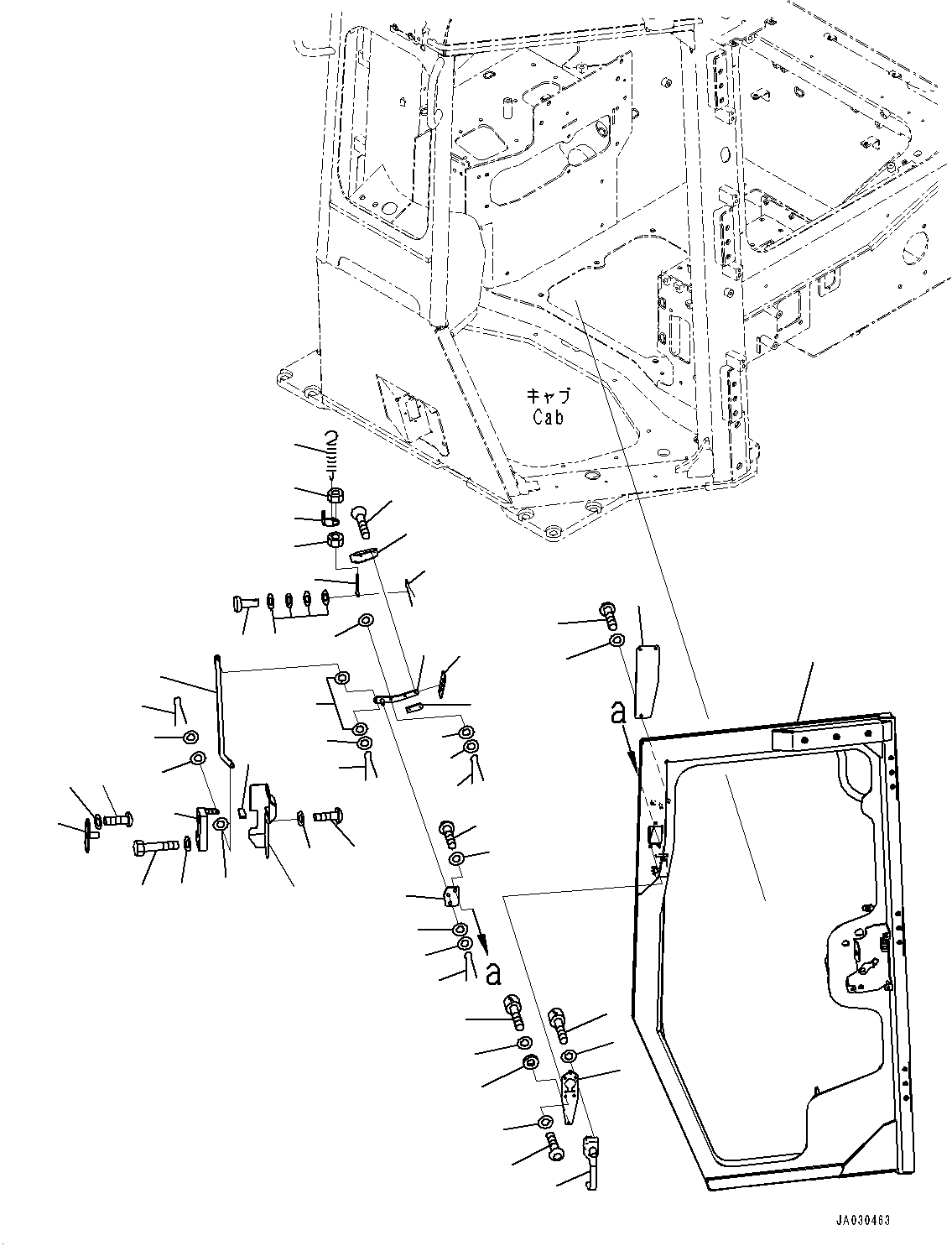 ROPS Cab, Door and Latch, L.H.(#90997-91309) — komatsu parts diagram