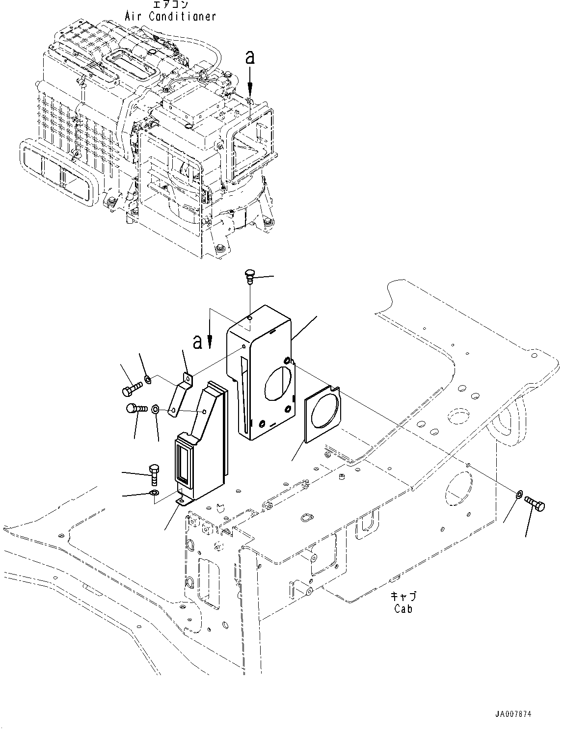 ROPS Cab, Air Conditioner Duct, Outside(#91310-) — komatsu parts diagram