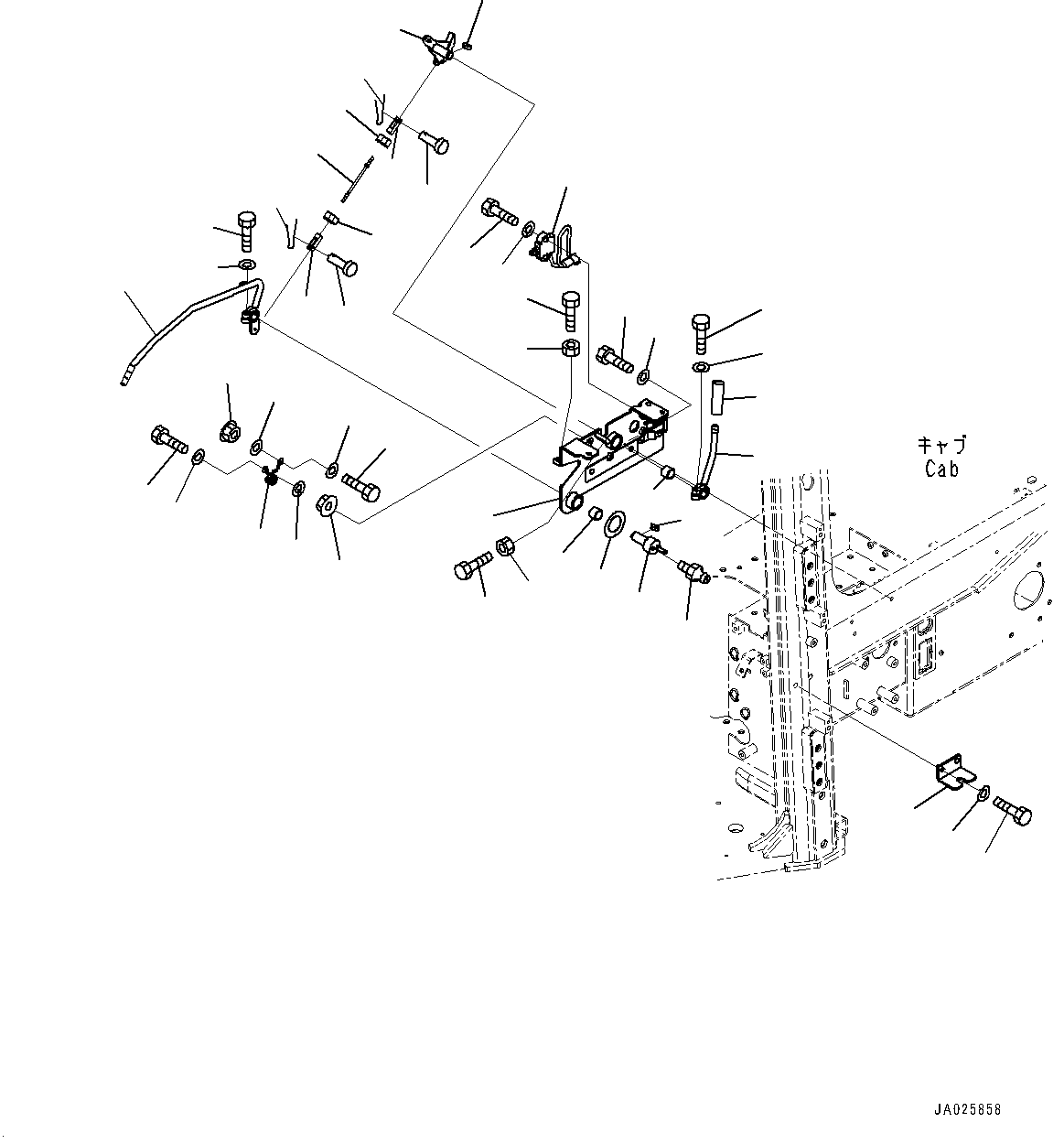 ROPS Cab, Parking Brake Lever(#90001-) — komatsu parts diagram